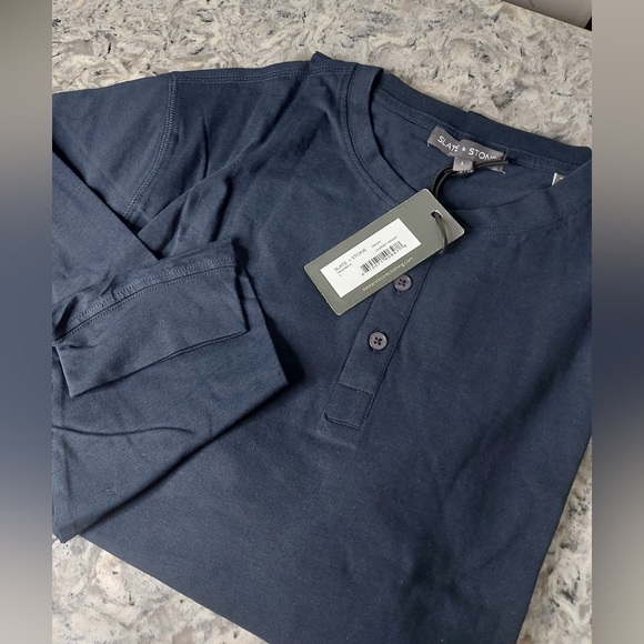 Slate & Stone Size Henley Long Sleeve Shirt Large - Picture 3 of 5